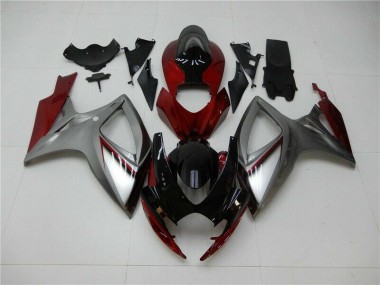 Rouge Argent Carénage Moto GSXR 600 / 750 K6 06-07
