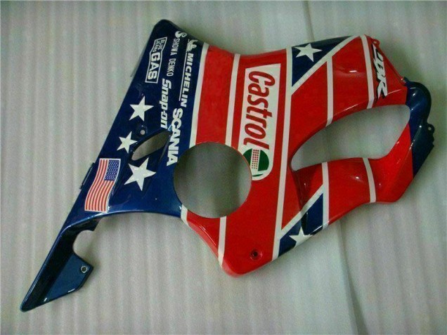 Rouge Blanc Bleu Castrol Cycle World Carénage Moto CBR 600 F4i 01-03 Rouge Blanc Bleu Castrol Cycle World Carénage Moto CBR 600 F4i 01-03