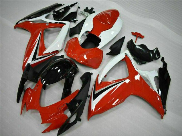 Rouge Blanc Carénages Moto GSXR 600 / 750 K6 06-07 Rouge Blanc Carénages Moto GSXR 600 / 750 K6 06-07