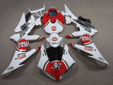 Rouge Blanc Lucky Strike Carénage Moto R6 08-16