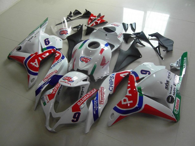 Rouge Blanc Pata Carénage Moto CBR 600 RR 09-12 Rouge Blanc Pata Carénage Moto CBR 600 RR 09-12