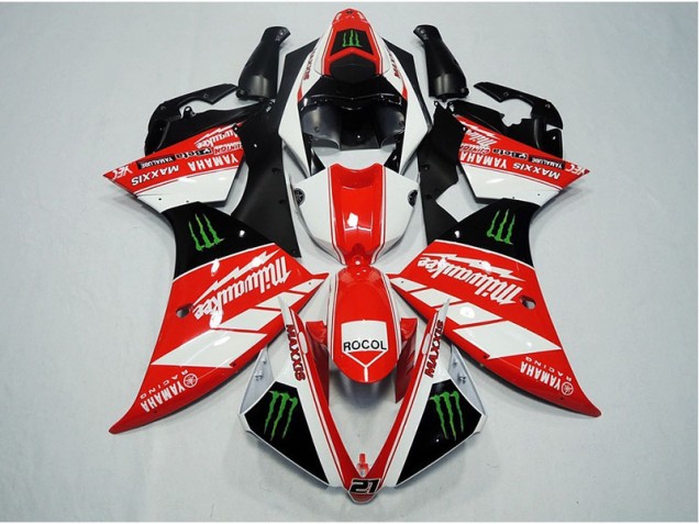 Rouge Blanc Rocol Carénage Moto R1 12-14