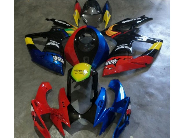 Rouge Bleu Carénage Moto GSXR 600 / 750 K6 06-07