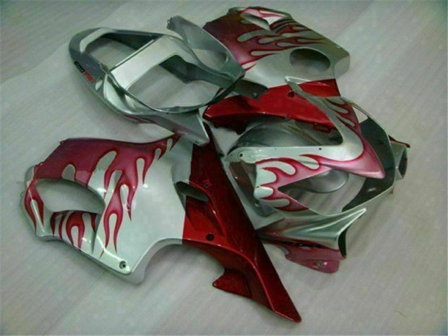 Rouge Flamme Argent Carénage Moto CBR 600 F4i 01-03 Rouge Flamme Argent Carénage Moto CBR 600 F4i 01-03