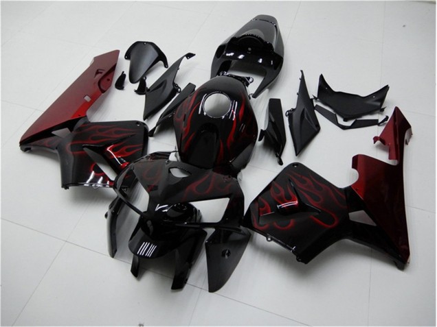 Rouge Flamme Noir Carénage Moto CBR 600 RR 05-06 Rouge Flamme Noir Carénage Moto CBR 600 RR 05-06