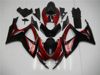 Rouge Noir Carénage Moto GSXR 600 / 750 K6 06-07