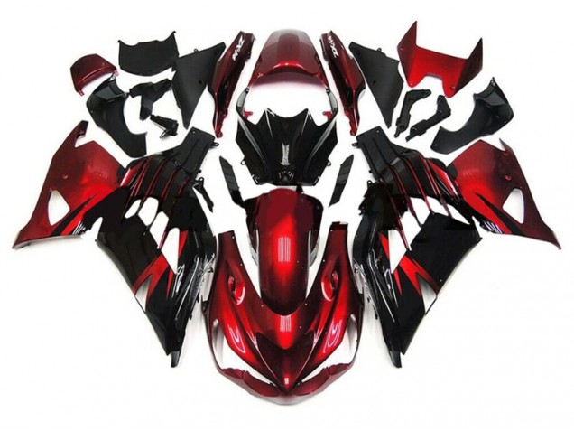 Rouge Noir Carénage Moto ZX14R ZZR 1400 12-21