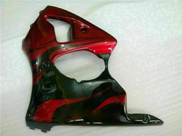 Rouge Noir Carénage Moto ZX6R 00-02 Rouge Noir Carénage Moto ZX6R 00-02