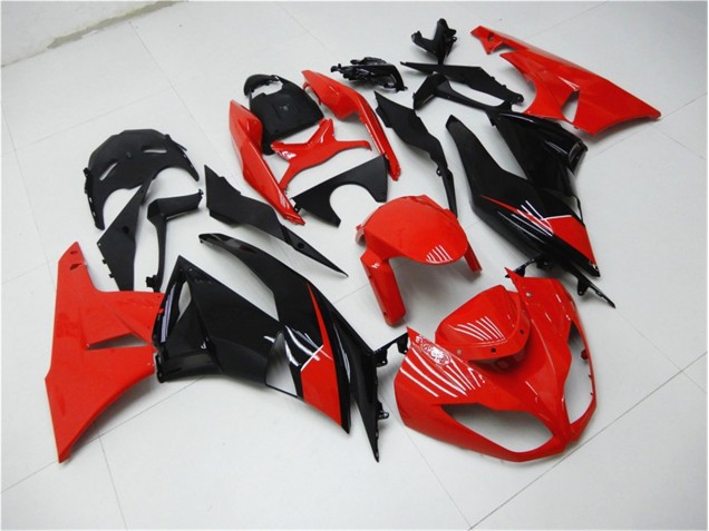 Rouge Noir Carénage Moto ZX6R 09-12 Rouge Noir Carénage Moto ZX6R 09-12