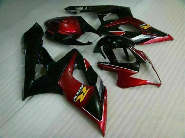 Rouge Noir Carénages Moto GSXR 1000 K5 05-06 Rouge Noir Carénages Moto GSXR 1000 K5 05-06
