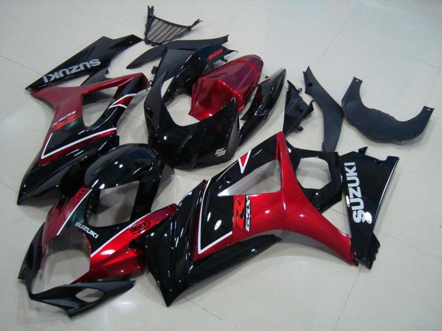 Rouge Noir Carénages Moto GSXR 1000 K7 07-08 Rouge Noir Carénages Moto GSXR 1000 K7 07-08
