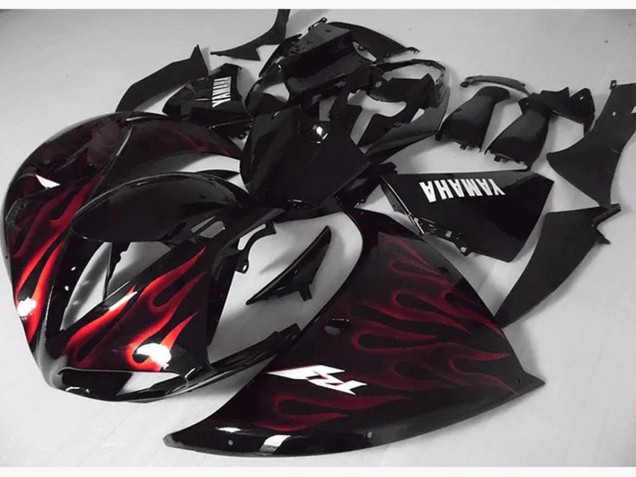 Rouge Noir Flamme Carénage Moto R1 12-14