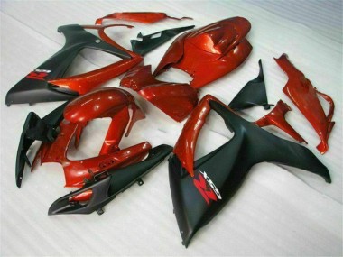 Rouge Noir Kit Carénages Motos Complet GSXR 600 / 750 K6 06-07