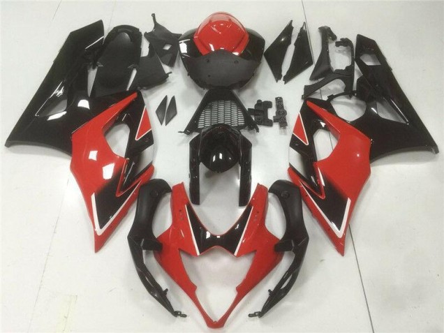 Rouge Noir Kit Carénages Motos GSXR 1000 K5 05-06 Rouge Noir Kit Carénages Motos GSXR 1000 K5 05-06