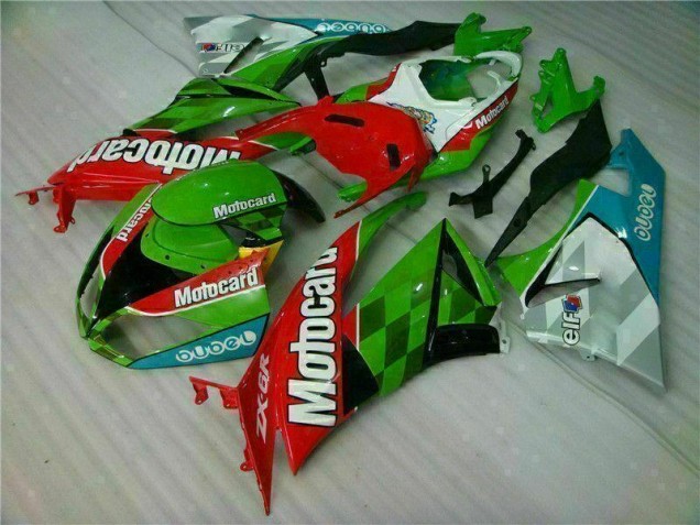 Rouge Vert Motocard Carénage Moto ZX6R 09-12 Rouge Vert Motocard Carénage Moto ZX6R 09-12