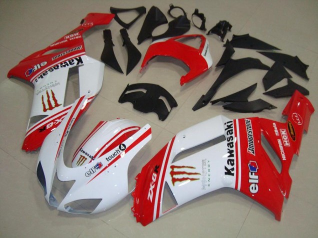 Rouge et Blanc Carénage Moto ZX6R 07-08