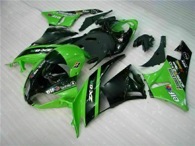 Vert Noir Carénages Moto ZX6R 09-12 Vert Noir Carénages Moto ZX6R 09-12