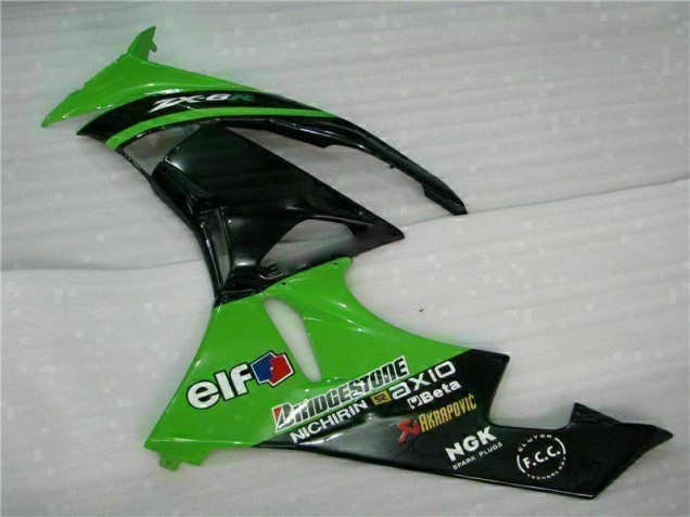 Vert Noir Carénages Moto ZX6R 09-12 Vert Noir Carénages Moto ZX6R 09-12