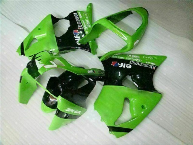 Vert Noir Kit Carénages Motos Complet ZX6R 00-02 Vert Noir Kit Carénages Motos Complet ZX6R 00-02