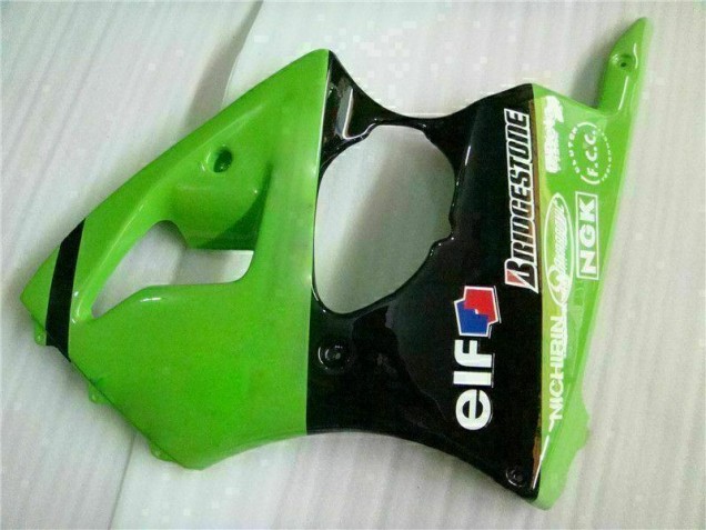 Vert Noir Kit Carénages Motos Complet ZX6R 00-02 Vert Noir Kit Carénages Motos Complet ZX6R 00-02