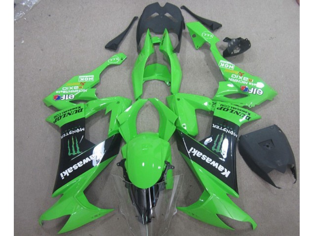 Vert Noir Monster Carénage Moto ZX10R 08-10 Vert Noir Monster Carénage Moto ZX10R 08-10