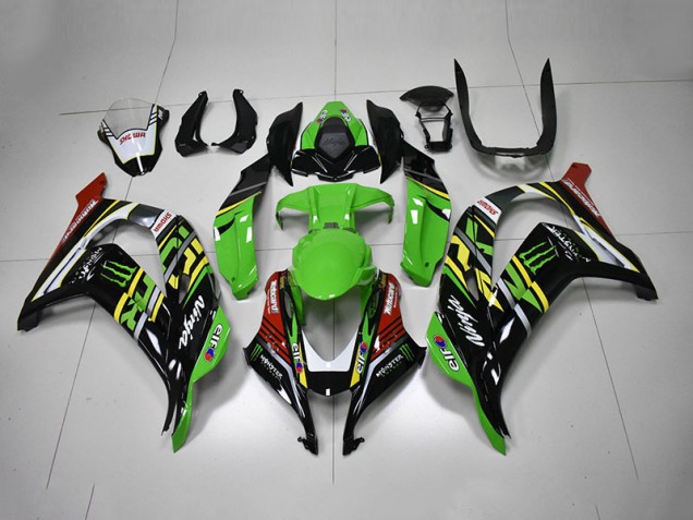 Vert Noir Rouge Ninja Monster Carénage Moto ZX10R 16-19